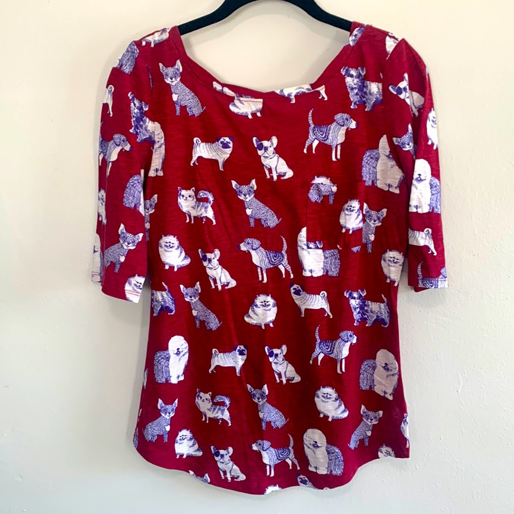 Anthropologie Many Dogs Shirt by Postmark